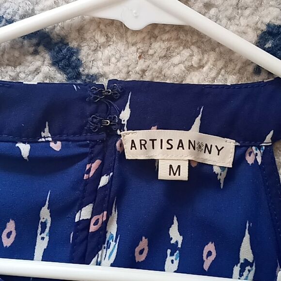 Artisananony sheer top navy blue size medium - Picture 3 of 7